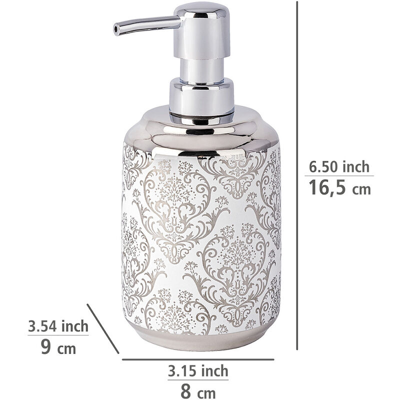 WENKO Dosificador de jabón Barcelona blanco - Dispensador de jabón líquido,  absolutamente irrompible Capacidad: 0.37 l, Plástico (TPE), 7 x 16 x 7 cm,  Blanco : : Hogar y cocina