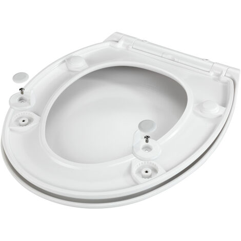 Thermoplast 36.5 x 45 cm WENKO Tapa de WC Spirit con superficie de alto brillo Multicolor Asiento de inodoro con dispositivo automático de descenso sujeción higiénica «Fix-Clip» 