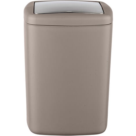 WENKO Cubo de basura con tapa basculante papelera baño cocina Brasil taupe