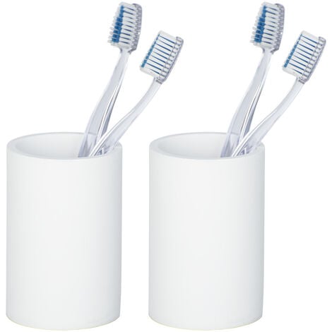 WENKO Vaso cepillos de dientes portacepillo higiene pasta dental baño Ida  blanco