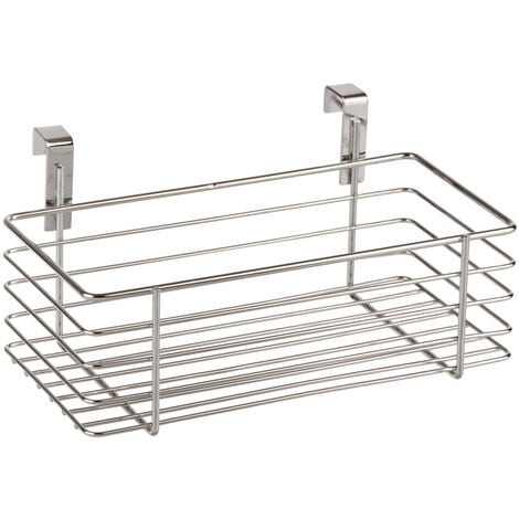 Panier suspendu WENKO métal chromé 24x15 cm rangement cuisine petit panier suspendu cuisine panier accroche porte rangement cuisine sans percer panier à suspendre sur porte panier suspendu métal