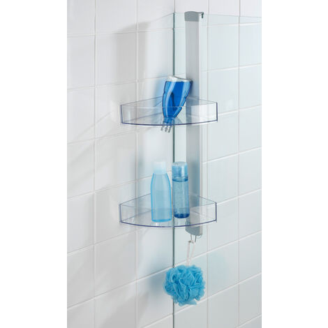 Skecten Estante de Ducha , Estantería esquinera para baño , con 3 Estantes  ajustables(110-280cm)