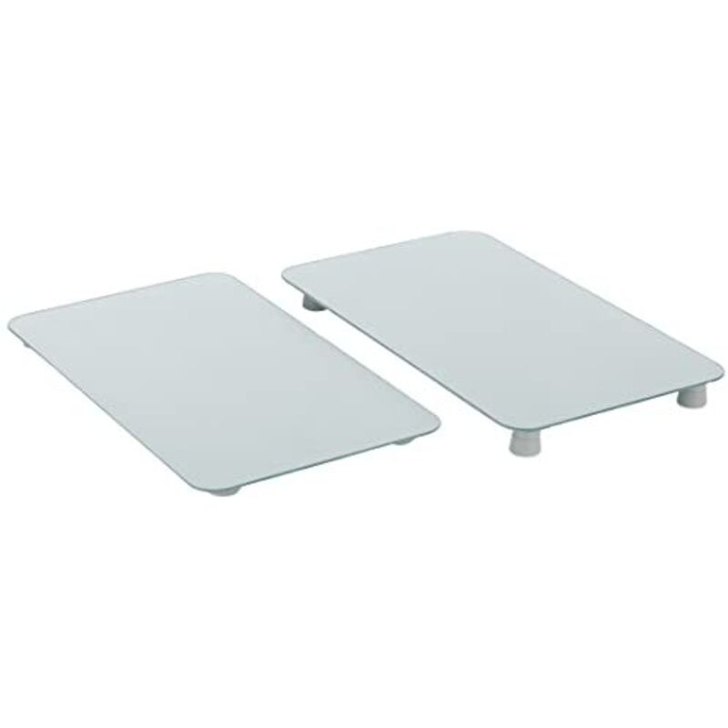 WENKO Piastre Copripiano In Vetro Marmo XL – Set 2 Pezzi, 40x52 Cm, Per Piani Cottura, Tagliere E Sottopentola