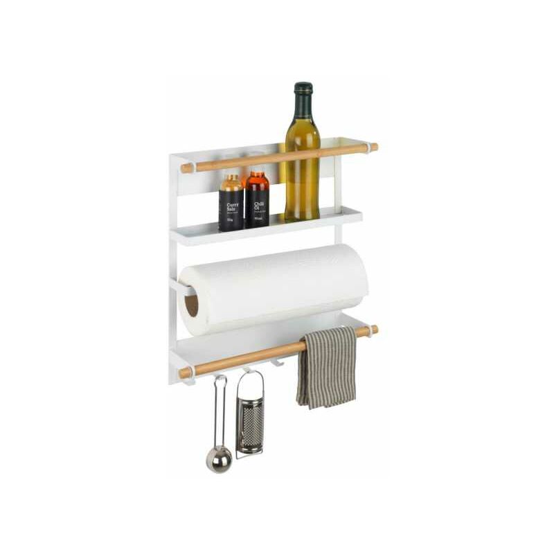 Scaffale Magnetico Portaspezie Per Frigorifero In Acciaio Inox – Organizer Da Parete Con 8 Ganci, 30x12x4,5 Cm, Argento