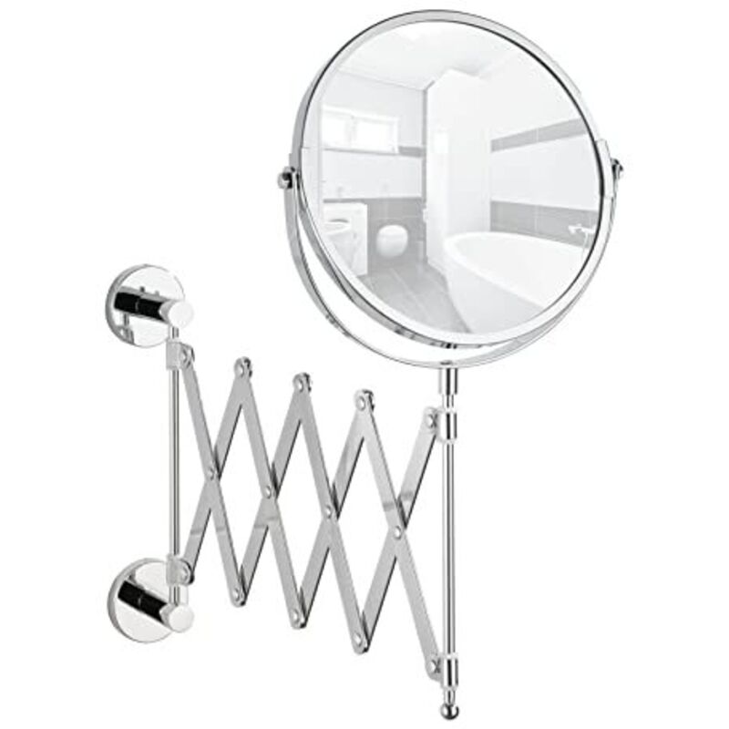 Specchio Cosmetico Wenko Telescopico - Cromo, 19x38.5x50cm, Regolabile Per Trucco E Rasatura - Foto 9