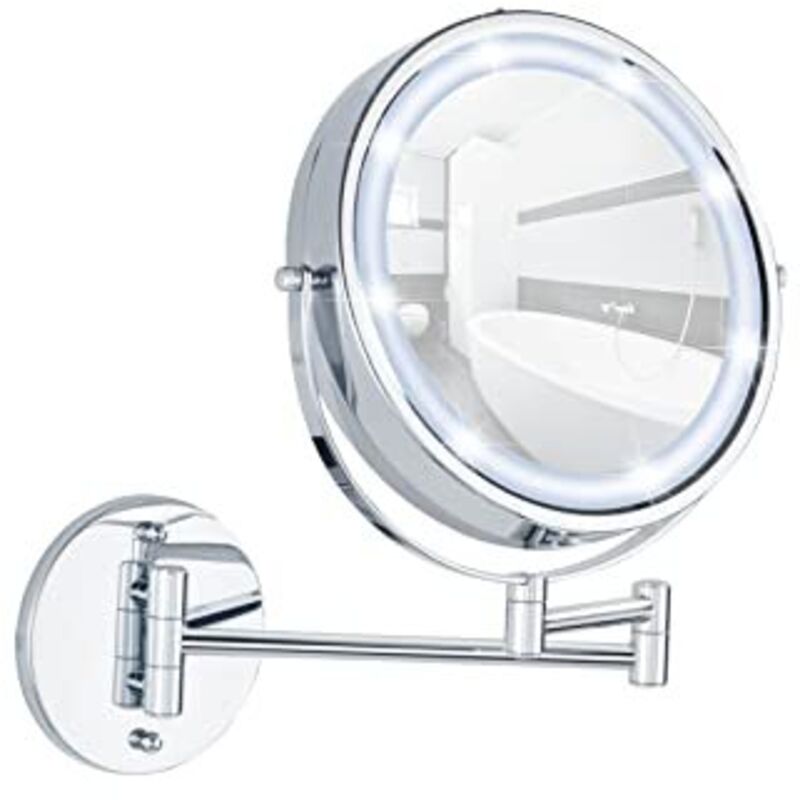 Specchio Per Trucco WENKO Assisi - Ø17cm, Ingrandimento 3x, Orientabile, Nero - Foto 9