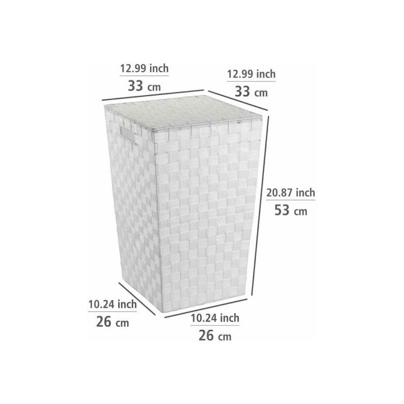 33 x 53 x 33 cm WENKO Cesto portabiancheria Adria Square nero Capacità: 48 l Nero Polipropilene 33 x 53 x 33 cm WENKO Cesto portabiancheria Adria Square nero Capacità: 48 l Nero Polipropilene