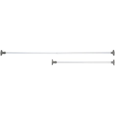 WENKO Barra appendiabiti Herkules, pezzo di ricambio per sistema di organizzazione telescopico Herkules, Set di 2, metallo, Ø 3 x 75 - 120 cm, grigio