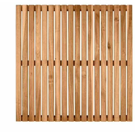 WENKO Griglia da bagno per interni ed esterni in Acacia, griglia da doccia in legno di acacia certificato FSC®, ideale per la doccia, la sauna e la piscina, con base antiscivolo, (L x P): 55 x 55 cm