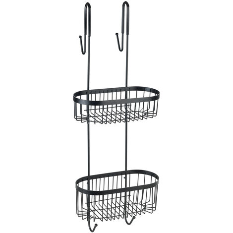 WENKO Mensole per doccia, Classic Plus Black Serino, Organizzatore per