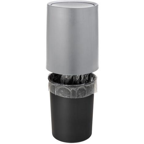 WENKO Pattumiera a bascula Atri Grigio, capacità: 6 litri, grigio, polipropilene grigio