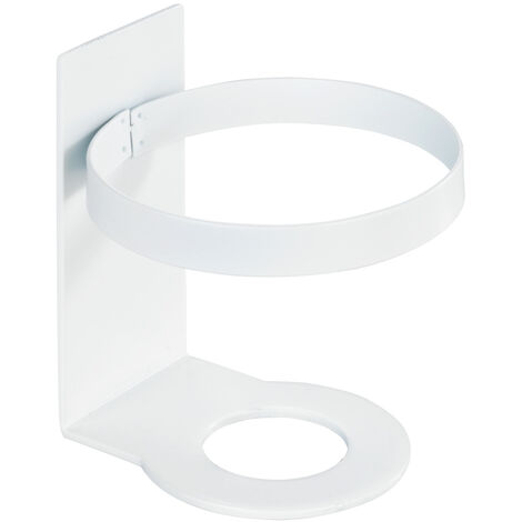 WENKO Dispenser di sapone da parete Woya, bianco, dispenser di sapone in ceramica, 250 ml, bianco, ceramica bianca, plastica (ABS) cromata, metallo bianco rivestito a polvere