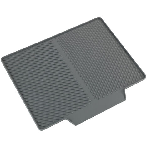 WENKO Tappetino scolapiatti Nelia Maxi, 40 x 35, grigio, plastica (TPR) grigio