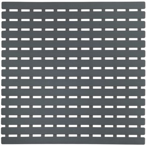 WENKO Tappeto da doccia grigio Arinos, tappeto da bagno antiscivolo con ventose, in plastica, 54x54 cm, grigio