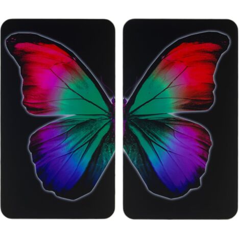 Glasabdeckplatte Universal Butterfly by Night 2er Set
