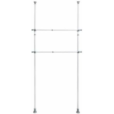 WENKO Barra appendiabiti Herkules, pezzo di ricambio per sistema di organizzazione telescopico Herkules, Set di 2, metallo, Ø 3 x 75 - 120 cm, bianco