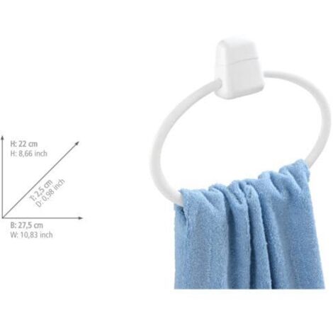 Anello Porta Asciugamani Senza Foratura - Adesivo Per Bagno/Cucina, Bianco, 15x12.5 Cm - Foto 6