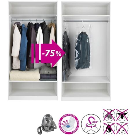 WENKO E527154 Custodia Per Abiti Trasparente 100x60 Cm, Lavabile, Con Cerniera Lunga, Protezione Da Polvere E Umidità Per Abiti Eleganti