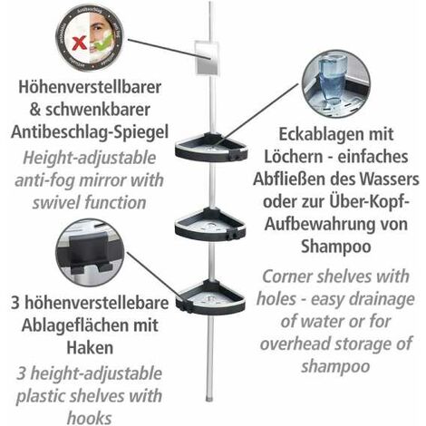 Scaffale angolare da doccia telescopico Wave WENKO