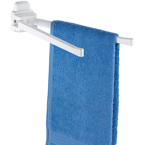 2 Portasciugamani Plastica Bianchi: Montaggio A Parete, 34 Cm, Autoadesivo, Per Bagno E Cucina - Foto 8