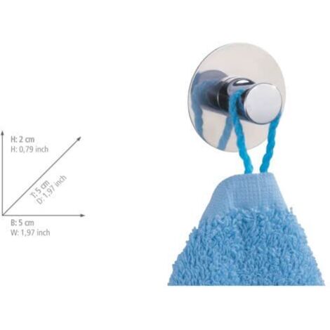 Wenko 21297100 Gancio Adesivo Static-Loc Uno Con Motivo Water Circle, Fino A 8 Kg, Senza Fori Per Pareti Lisce
