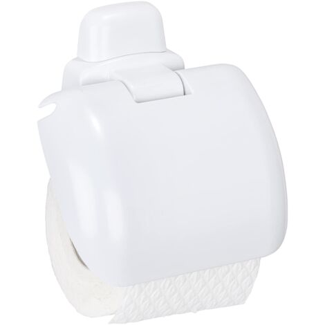 Wenko 17941100 Portarotoli con Calotta Pure, Materiale Plastico, 16 x 5 x 16 cm, Bianco (1/4)