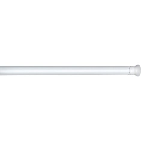 Wenko 19211100 Barra di Doccia Telescopica Ø 2 cm, Alluminio, Gomma, 2 x 2 cm, Bianco