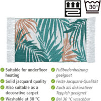 Wenko Suva Tappetino Da Bagno 50x80 Cm: In Cotone Riciclato Con Motivo Foglia Di Palma