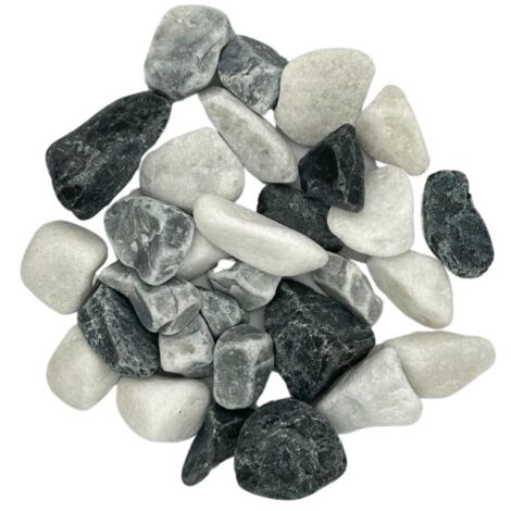 Big Bag de 0,75m³ (+/- 1000 Kg) Galet de Marbre Multicolore Sombre (Noir, Blanc, Gris) Ø 12/18 mm - Livraison PREMIUM