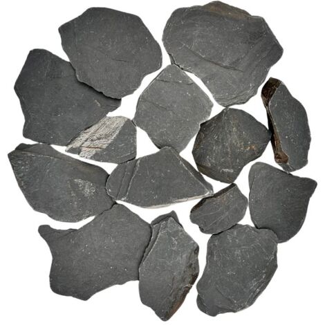 PACK 200kg Paillage Minéral Paillettes Ardoise Noire Ø 30/80 mm (8 Sacs x 25kg) - Livraison STANDARD