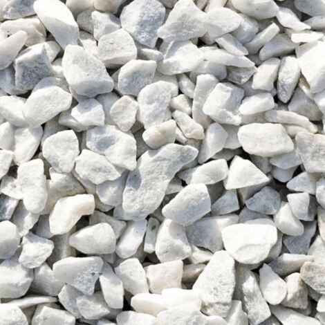 PACK 800kg Gravier de Marbre Blanc de Carrare Ø 12/16 mm (32 Sacs x 25kg) - Livraison STANDARD