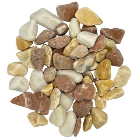 Big Bag de +/- 500 Kg Galet Brisa de Pierre Naturelle Rouge, Blanche et Jaune ø 12/18 mm - Livraison STANDARD