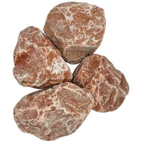 Pack +/- 1T (2 X 500Kg) Pierre à Gabions Rouge Ø 80/150 mm - Livraison STANDARD