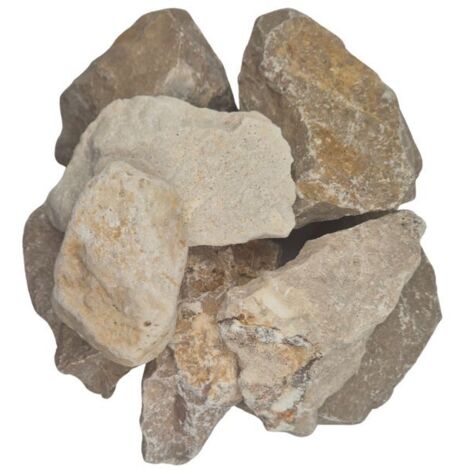 PACK +/- 1,5T ≃ 20M² (2 X 750 Kg) Pierre à Gabion Ocre Beige Ø 70/120 mm - Livraison STANDARD