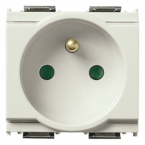 Vimar 0R16211 Toma De Corriente SICURY 2P+T 16 A 250 V~ Universal Estándar Italiano P40, Gris - 2 Módulos