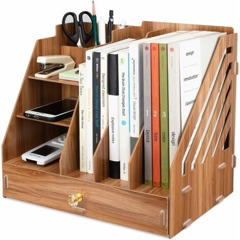 Étagère de bureau en bois, petite étagère de rangement en bois, organiseur  de comptoir pour cuisine, bureau, école