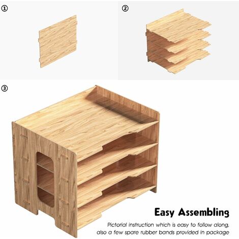 Organisateur de fichiers, Trieur en bois Classeur Bureau De
