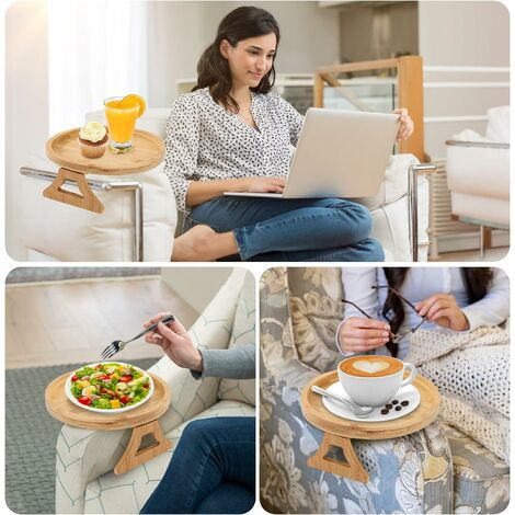 Plateau repas de canapé ou lit pliable en bambou