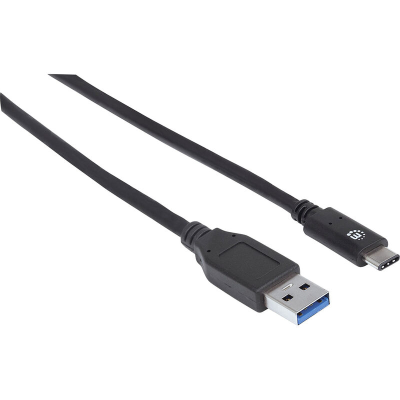 Manhattan USB-Kabel USB 3.2 Gen1 (USB 3.0 / USB 3.1 Gen1) USB-A Stecker, USB-C® Stecker 1.00 m Schwa