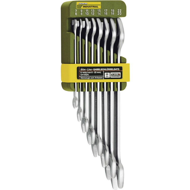 Proxxon Industrial 23800 SlimLine Doppel-Maulschlüssel-Satz 8teilig Schlüsselweite (Metrisch) 6 - 22