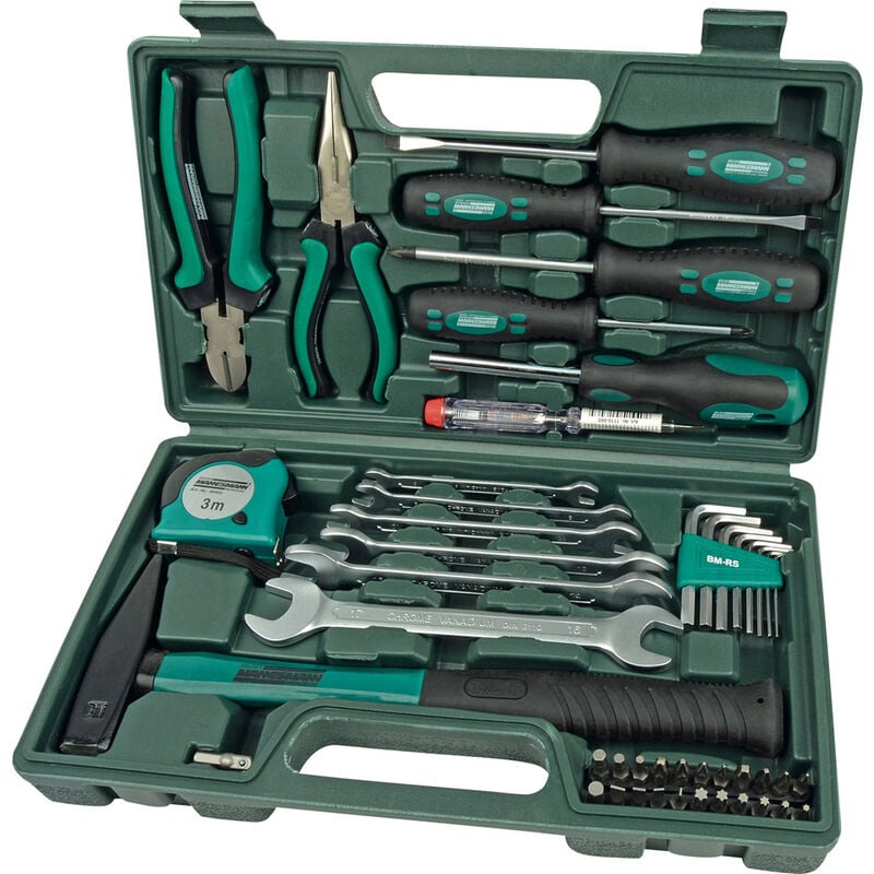 Brüder Mannesmann  M29032 Heimwerker Werkzeugkoffer bestückt  (L x B x H) 335 x 335 x 195 mm
