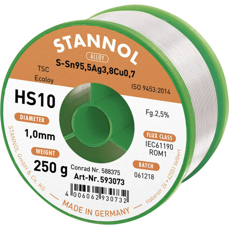 570018 - STANNOL - FIL A SOUDER FLOWTIN TSC305 Sn96,5Ag3Cu0,5 Trilence
