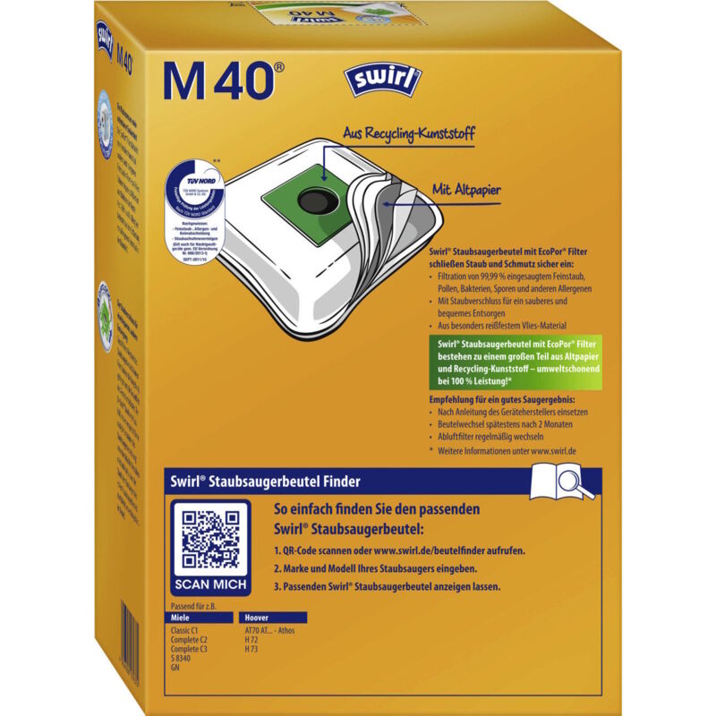 Swirl M 40 MP Plus AirSpace Sacchetti per Aspirapolvere