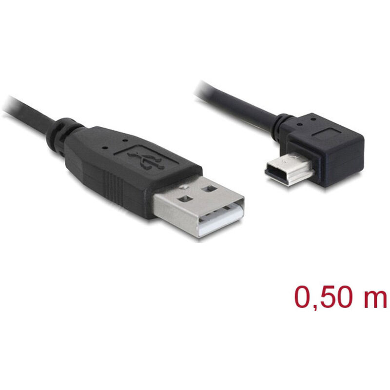 Delock USB-Kabel USB 2.0 USB-A Stecker, USB-Mini-B Stecker 0.50 m Schwarz  82680