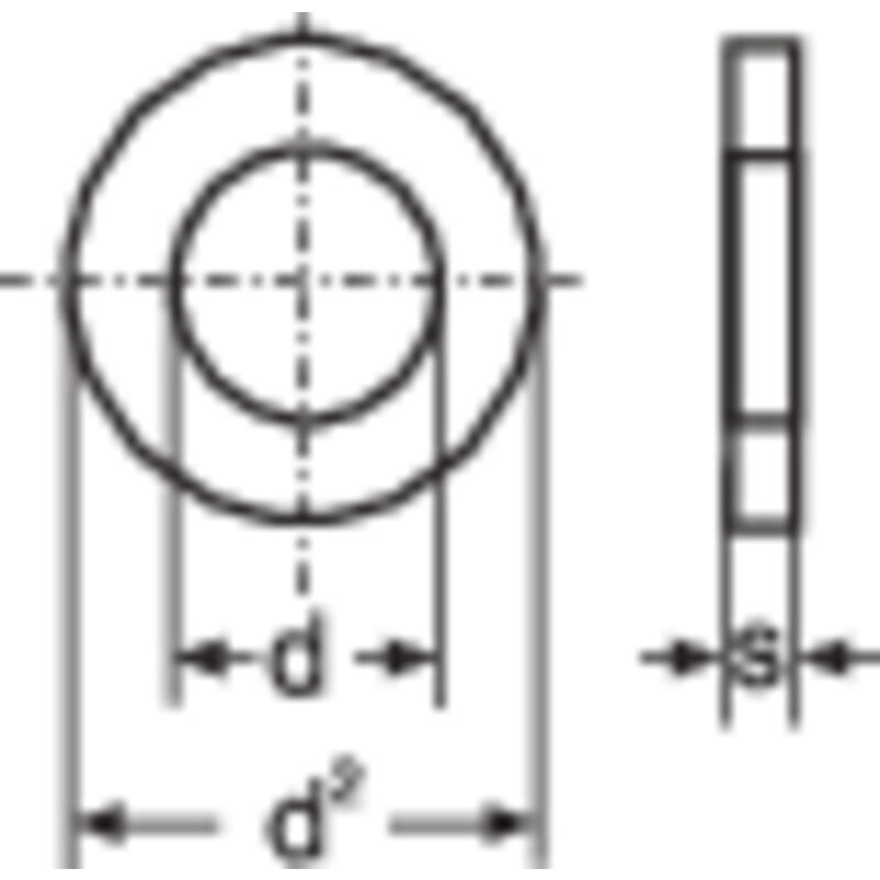 Unterlegscheiben 5.3 mm 10 mm Edelstahl A2 100 St. TOOLCRAFT A5,3 D125-A2  194695