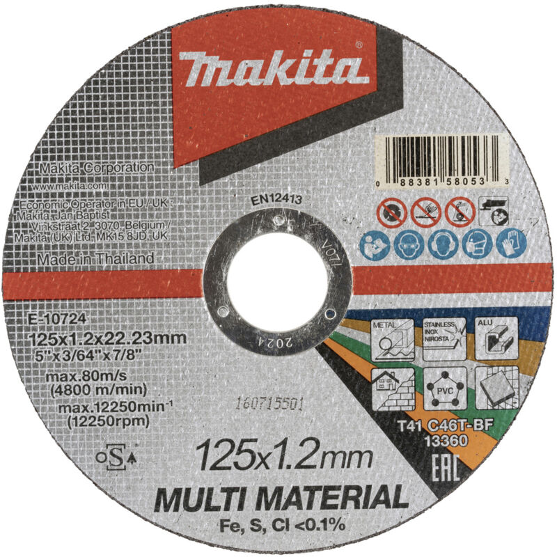 Makita E-10724-10 Trennscheiben-Set 125 10 St. mm