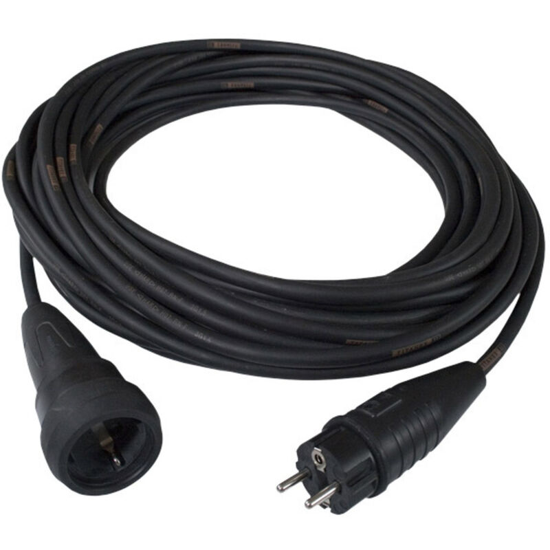 Schabus 300110 Strom Verlängerungskabel   Schwarz 10.00 m H07RN-F 3G 1,5 mm²