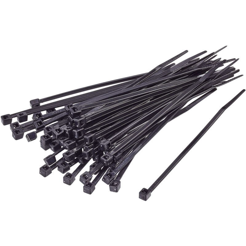 TRU COMPONENTS TC-BT-220-7.6-UVB Kabelbinder 220 mm 7.6 mm Schwarz UV-Witterungsstabil 100 St.