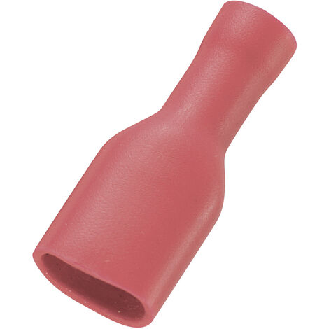 TRU COMPONENTS 737698 Flachsteckhülse Steckbreite: 6.35 mm Steckdicke: 0.8 mm 180 ° Vollisoliert Ro