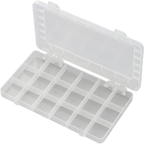 TRU COMPONENTS PP18-01 Sortimentskasten (L x B x H) 195 x 100 x 13 mm Anzahl Fächer: 18 feste Untert